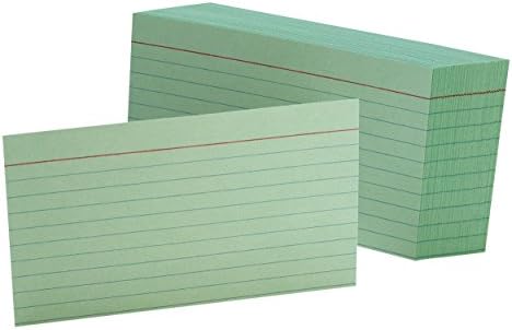 Oxford Regle Renk İndeks Kartları, 3 x 5, Yeşil, Paket Başına 100 (7321 GRE)