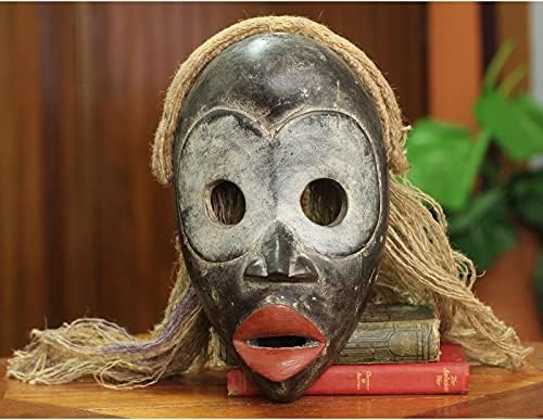 El Oyması Dan Kabile Afrika Maskesi Duvar Dekoru, Rustik, Sağlam Kaplama, Konu: Figürlü