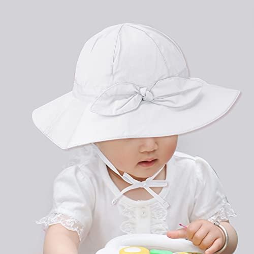 choyaxo 2 Paketi Bebek Güneş Şapka UPF 50+ UV Ayarlanabilir Bebek Plaj Şapka ile Geniş Ağız Sevimli Yay için Bebek Kız Pembe,