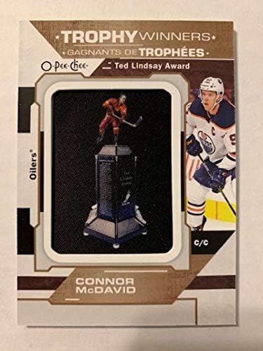 2019-20 O-Pee-Chee Trophy Kazananlar Üretilen Yamalar Hokey P-31 Connor McDavid Edmonton Oilers Lindsay Trophy Resmi NHL Ticaret