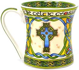 Kraliyet Tara 1 Set İrlandalı Celtic Yüksek Çapraz Kemik Çini Kupa & 1 Kahvaltı Çay-İrlandalı Örgü Kullanımlık Teneke 50 Sayısı