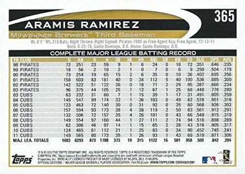 2012 Topps Altın Işıltı 365 Aramis Ramirez Milwaukee Brewers MLB Beyzbol Kartı NM-MT