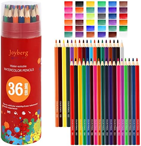 36-Renk Suluboya Kalemler, Su Renk Kalemler Set, Sanatçı Çizim Kalemler Profesyonel, Kroki Çizim Kalem Sanat Malzemeleri, Boyama