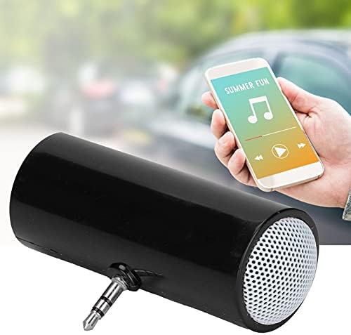 FASJ Plug in Müzik Çalar, Taşınabilir 3.5 mm Jack Stereo Hoparlörler Cep Telefonları için Tabletler için Hafif Net Ses (Siyah)