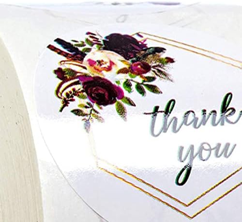 500 Pcs / Rulo Çiçek Desen Yuvarlak Çiçek Teşekkür Ederim Çıkartmalar Mühür Etiketler Sticker için Kart Parti Pişirme Hediye