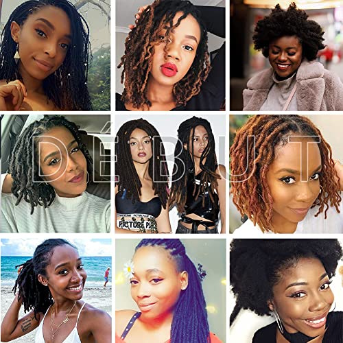 DÉBUT Afro Kinkys Toplu 10A İnsan Saç Dreadlocks Saç Uzantıları ıçin 3 Paketler Büküm Örgü (10 10 10, 99J Bordo)