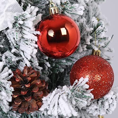 Babıgo 20 Paketi Noel Ağacı Süsler Set Kırılmaz Noel Topları Baubles Çam Kozalakları ile Set Tatil Süsler Topları Noel Süslemeleri
