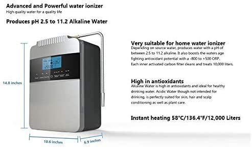 Su Arıtma Makinesi Su İyonlaştırıcı ORP + 500 ila -800 PH 2.5-11.2 Alkali Asit Suyu En İyi Ev Alkali Su Filtrasyon Sistemi /