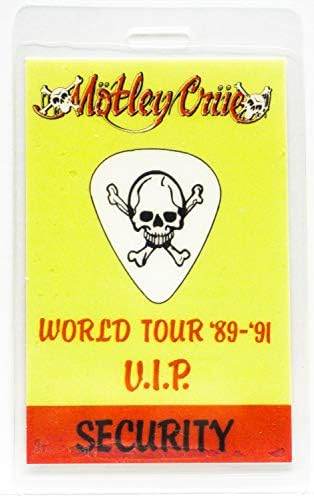 Mötley Crüe Laminat Backstage Pass Dr. Feelgood Dünya Turu '89 -' 90 VIP