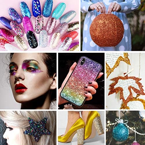 Ince Glitter Toz Tumblers için, 4 Renk Sequins Holografik Glitter Reçine Tumblers için Balçık Nail Art Scrapbooking