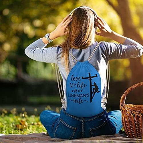 Lineman Eşi Tuval İpli Sırt Çantası Omuz Kılıfı Dize Çanta Sackpack İçin Spor Alışveriş Spor Yoga Seyahat 30x40 cm