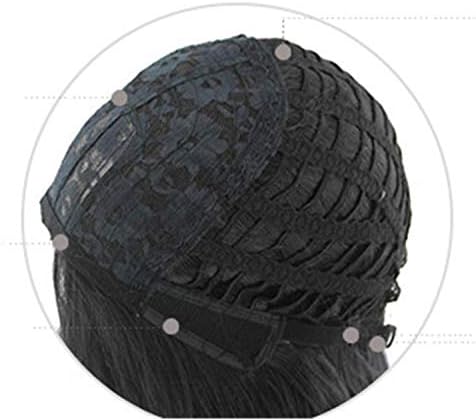 Andongnywell Bobo kafa renk degrade kısa düz sentetik peruk ısıya dayanıklı doğal Görünümlü postiş (Mor, Bir Boyut,)