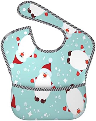 Sevimli santa ChristmasBaby Önlükler-Hipoalerjenik Polyester Saçmalamak Bezler-6-24 Ay bebek için Unisex