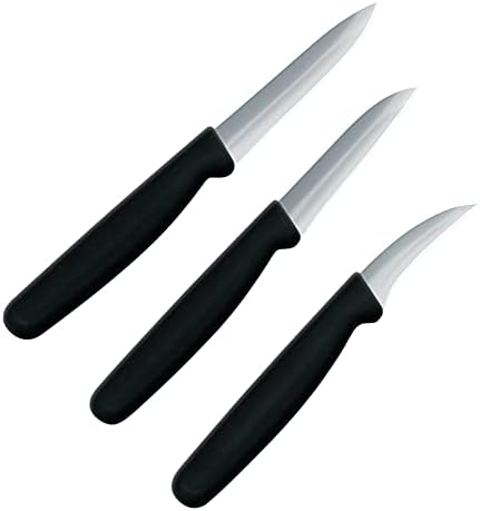 3 Adet Kuş Gaga Bıçağı Sebze Kesici İsviçre Klasik Soyma Bıçakları Meyve Soyma Bıçağı Seti (Siyah)