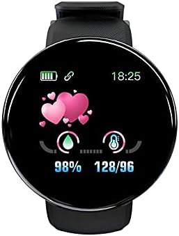 hhscute Akıllı Saatler,Android için Su geçirmez İzle 1.44 inç Ekran Fitness Mesaj Hatırlatma Bluetooth (Siyah)