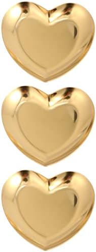 ABOOFAN 3 pcs Kalp Şekilli Takı Plaka Paslanmaz Çelik depolama tepsisi Takı Organizatör Tepsiler sevgililer Günü Hediyesi için