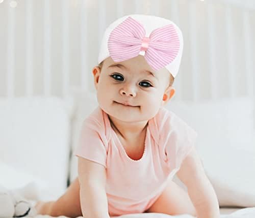 Gotneto Yenidoğan Hastane Şapka Bebek Kız Yenidoğan Şapka Bebek Bebek Şapka ile Büyük Yaylar Sevimli Düğüm Bebek Şapka Yumuşak