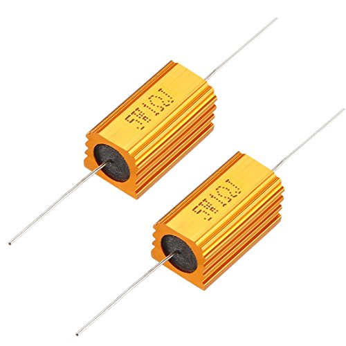 uxcell 2 Adet Alüminyum Kasa Direnç 5 W 1 Ohm Wirewound için LED Yedek Dönüştürücü 5W1RJ