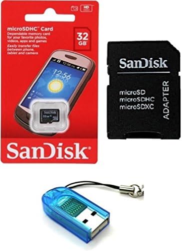 Sandisk 32 GB Sınıf 4 microSDHC microSD C4 TF Flash Bellek Kartı ile SD Adaptörü ve USB SD kart okuyucu / Yazar R13 (Toplu Paketlenmiş)