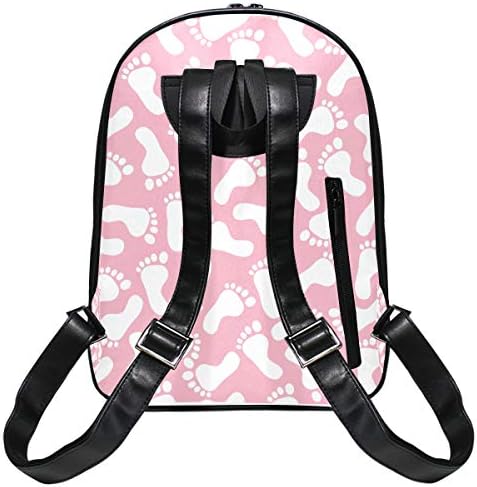 Öğrenci omuz sırt çantası pembe beyaz ayak baskı Bookbag çanta kız erkek seyahat için
