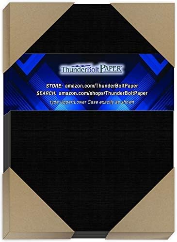 100 Siyah Keten 80 Kapak Kağıdı Sayfaları-4.5 X 6.5 (4.5X6. 5 İnç) Davetiye 1/2 5x7'den Küçük Boyut-Kart Ağırlığı-Derin Boya,