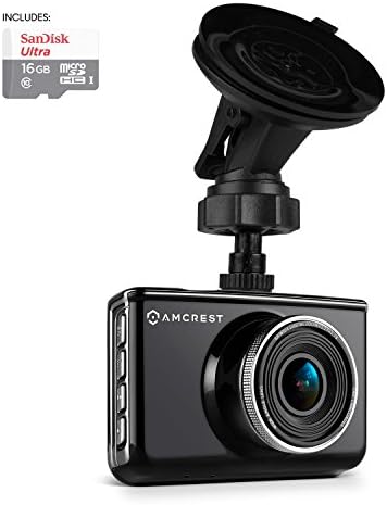 Amcrest Full-HD 1080p Dash Kamera ACD-830B (Siyah) 16GB Micro SD Kartlı Araba DVR Dashcam, Vantuz Montaj Braketi, 160 Derece