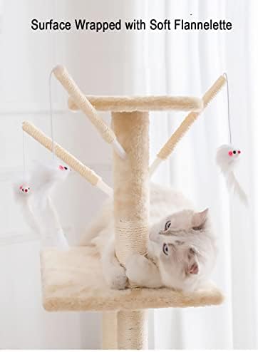 Dakseng Uzun Boylu Güçlü Kedi Ağacı için Büyük Küçük Kedi Kınamak Kulesi Mobilya Tırmalama Mesajları ile Kedi Evi için Küçük