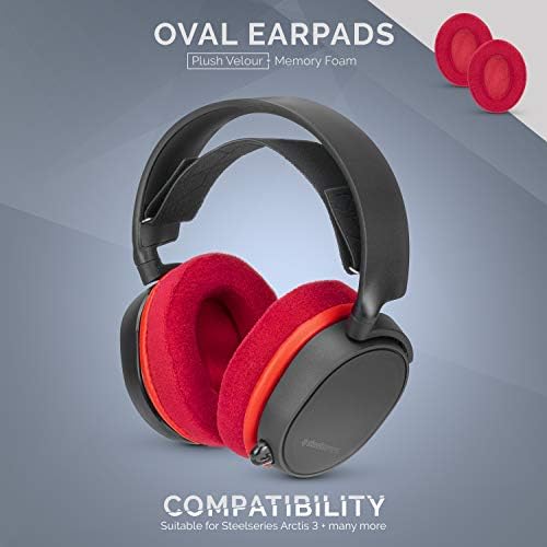 Brainwavz Büyük Kulak Üstü Kulaklıklar için Yedek Bellek Köpük Kulak Yastıkları, Kırmızı Kadife