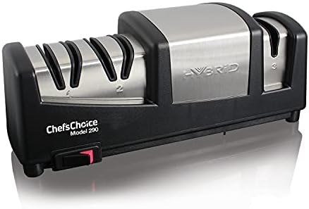 Chef'schoice 290 Bıçak Bileyiciler AngleSelect Hybrid 15 ve 20 Derece Elmas Bileme, 3 Kademeli, Siyah