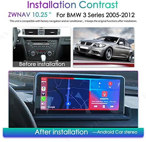 ZWNAV Android 10 Araba Stereo BMW E90 E91 E92 E93 2005 + Multimedya Oynatıcı BT WıFı Canbus Carplay, GPS Navigasyon Ana Ünite