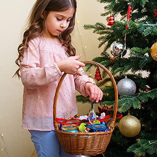Tenis raketi ile Topu Noel Süsler Tenis Topu Raket Asılı Noel Ağacı Süslemeleri için Kırmızı Kurdele ile Noel Partisi Noel Ağacı