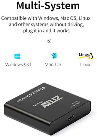 ZİTAY CFast Kart Okuyucu, USB 3.1 Gen2 USB C CFast 2.0 Kart Okuyucu Hafıza Kartı Adaptörü için Uyumlu ZCAM kırmızı Komodo URSA