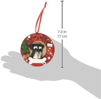 Schnauzer Noel Süs Uncropped Çelenk Şekilli Kolayca Kişiselleştirilmiş Tatil Dekorasyon Benzersiz Schnauzer Lover Hediyeler
