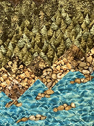 Lake Tahoe Yorgan Duvar Sanatı, Kumaş Duvar Asılı, Tekstil Sanat Yorgan, Dağ Duvar Dekor, 20x32 inç, Goblen Oturma Odası Yatak