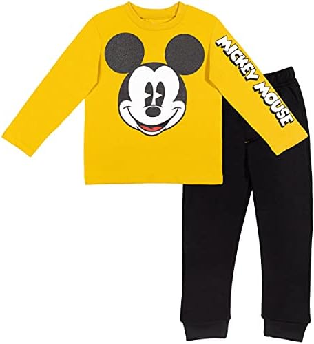 Disney Mickey Mouse erkek uzun kollu T-Shirt ve Polar Jogger Pantolon Seti