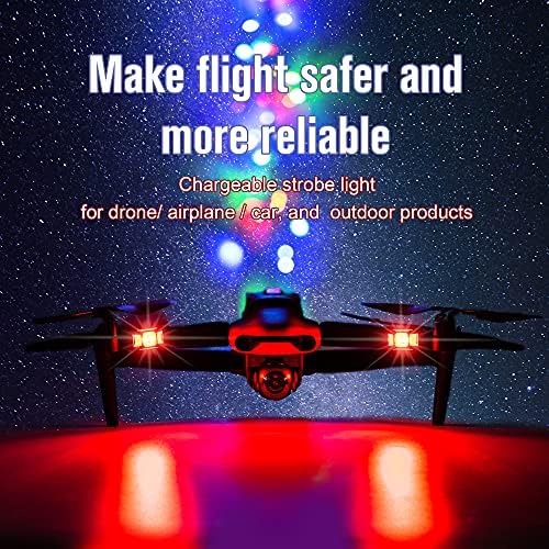 Drone flaş ışıkları, FAA Anti-çarpışma Drone aydınlatma ile 4 renkler, şarj edilebilir LED gece uçuş sinyal yanıp sönen ışık