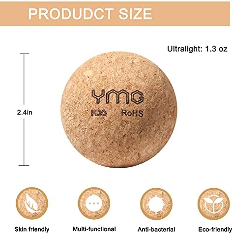 YMG Ultralight Mantar Masaj Topu (2 Set Klasik 2.4) Doğal Mantar Yoga Terapi Topu için Miyofasyal Bırakma, Tetik Noktası Terapi,