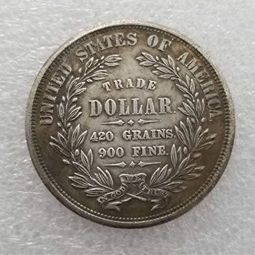MEETCUER Kopya 1873 Boncuk Corolla Ticaret Gümüş Kaplama Pirinç ABD Gümüş Paraları-ABD Morgan Antika Paralar Amerika Gümüş Dolar