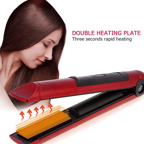 Saç Düzleştirici, Saç Şekillendirme için Kadınlar için Mini Ayarlanabilir Sıcaklık Saç Maşası (kırmızı)