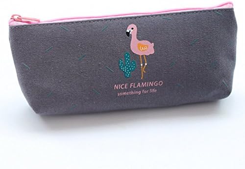 Nikgic Kalem Kutusu Tuval kalem tutucu ile Tek Fermuar Büyük Kapasiteli Flamingo Kalem Kılıfı kırtasiye organizatör için Yönetici
