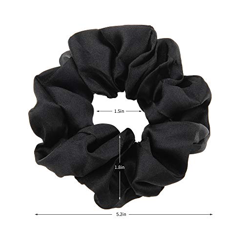 10 Pcs Siyah Saç Scrunchies Saten Elastik Saç Bantları Toka Saç Bağları Halatlar Scrunchie için Kadın Kız saç aksesuarları