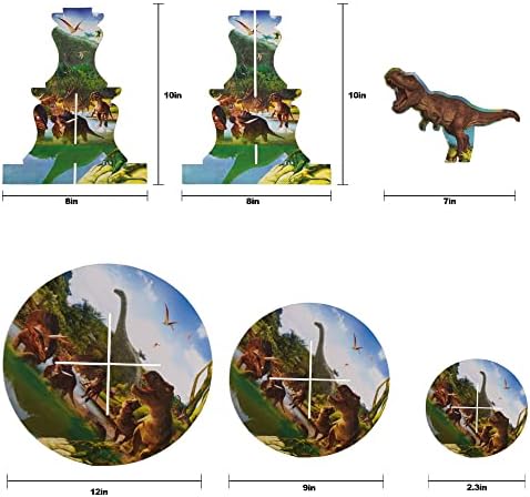 3-Katmanlı Dinozor Cupcake Standı-Çocuklar Çocuk Favor Doğum Günü Partisi Süslemeleri İçin Yeşil Orman Tema Parti Kek Standı