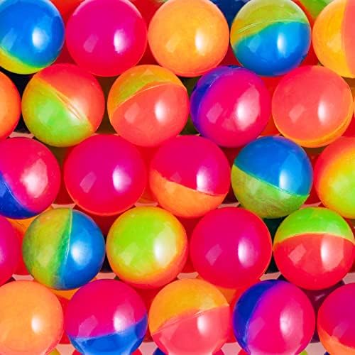 Entervending Bouncy Balls-50 Adet Küçük Zıplayan Toplar-1.26 İnç Zıplayan Toplar-Çocuklar için Yarım ve Yarım Zıplayan Toplar-Otomat