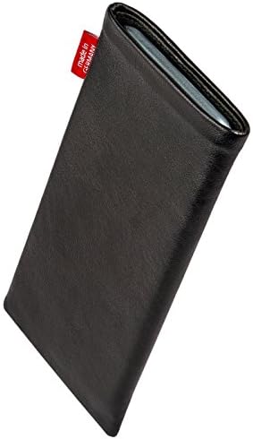 fitBAG Yendi Siyah Özel Tailored Kol Samsung Galaxy A40 / Almanya'da Yapılan / İnce Nappa Deri Kılıf Kapak Ekran Temizleme için