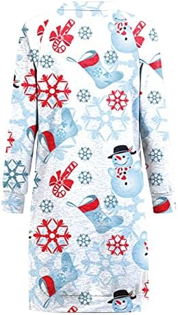 Çirkin Noel kazak elbise kadınlar için rahat Noel Strappy derin V boyun uzun kollu çanta kalça kazak elbise