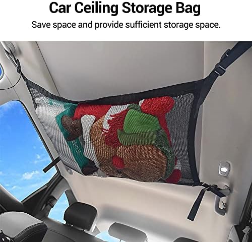 MıOYOOW Araba Tavan Depolama Net, oto Çatı kargo ağı Örgü Çanta Cep Ayarlanabilir Çatı Üst Çanta için Araba SUV 31x21