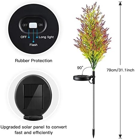 FengLS güneş noel dekorasyon ışık Led noel ağacı Plug-in ışık noel dekor hediyeler için çim zemin lambası (MTI)