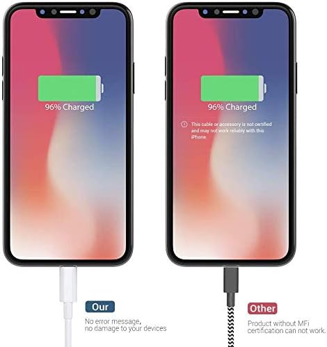 Marchpower Yıldırım Kablosu MFi Sertifikalı iphone şarj cihazı kablosu 3 Paketi 6FT Yıldırım USB şarj kablosu için iPhone 13