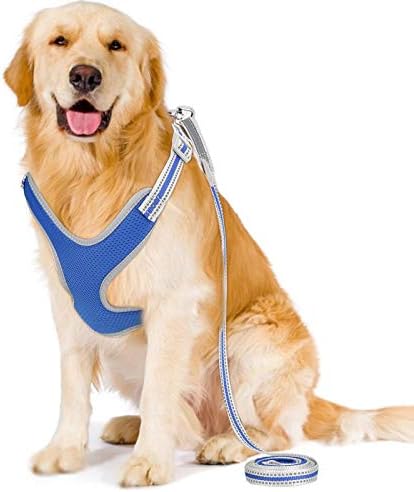 Pet Köpek Koşum, Uygun Güvenli Pet Köpek Yansıtıcı Koşum için Evcil Dükkanı için Kedi için Evcil Hayvanlar için Ev(Mavi, L)