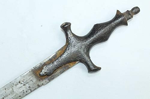 PH Sanatsal Antik vintage Eski Şam Çelik Bıçak ve Eski El Yapımı Çelik Kolu 31.8 İnç